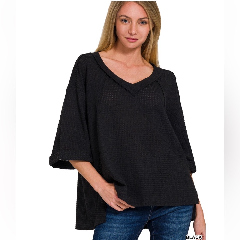 A Girl Thing Black V-Neck Top